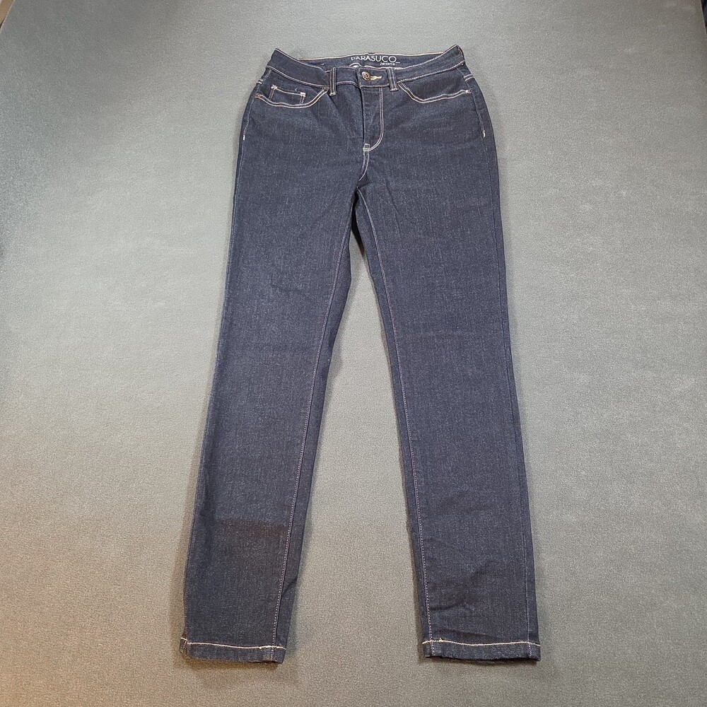 Parasuco Jeans Womens Sz 6 Dark Wash High Rise Slim Straight Stretch C8205F